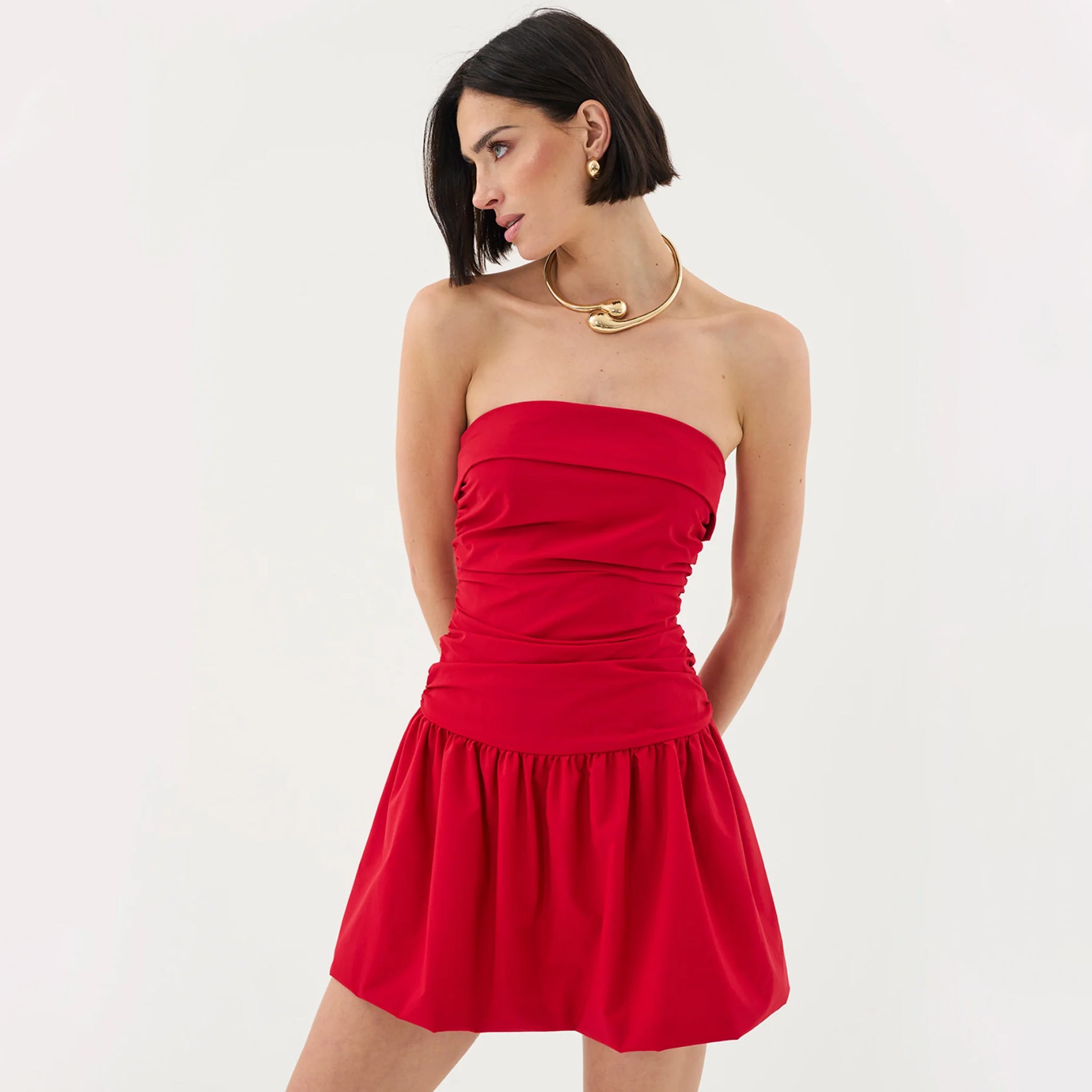 Bandeau Dress in Red